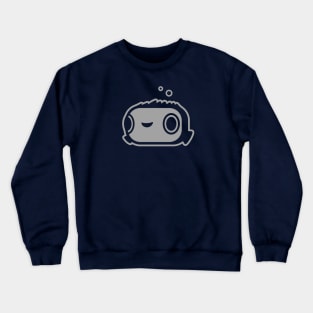 Happy Puffer Fish. Minimalist design of marine creature in grey ink Crewneck Sweatshirt